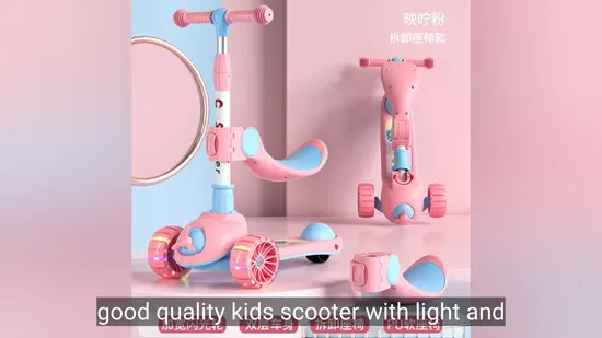 Children 3 Wheel Scooter with Flash Wheels Kick for 2